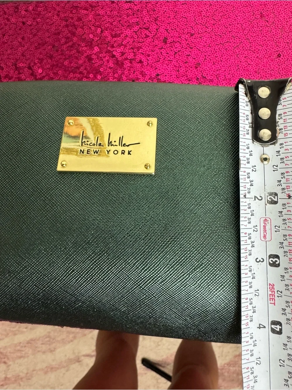 NEW wTAGS 🏷️ NICOLE MILLER Cosmetic Pouch, Attached Vanity Miller, Gold Hardware